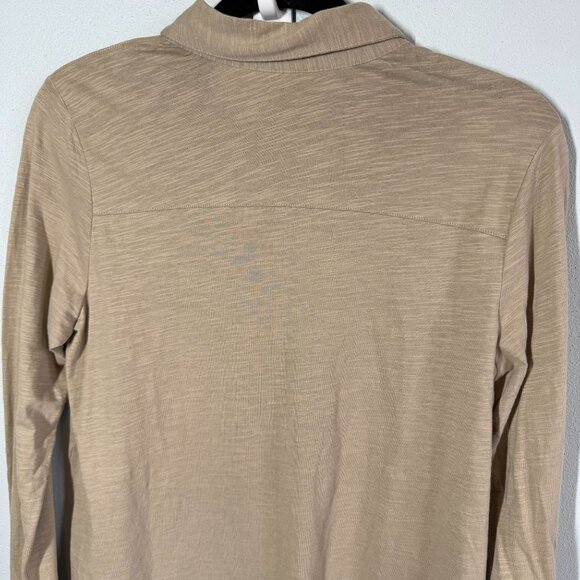 J.Jill Womens Brown Button Down Cotton Tunic Top Size SP Neutral Minimalist - Picture 5 of 12